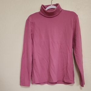 Women's Pink Long Sleeve Turtleneck Top